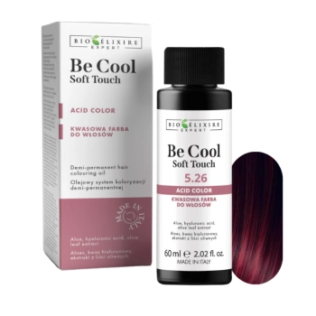 BIOELIXIRE Kwasowa farba do włosów Be Cool SOFT TOUCH - 5.26 Jasny czerwony irysowy kasztan / Light Red Iris Chestnut - 60ml