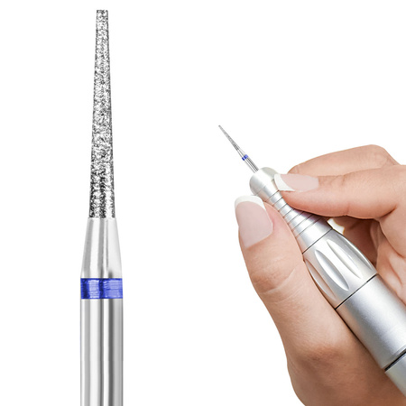 Clavier Frez stożek diamentowy, do skórek, hybryd, żelu FRD 720-10, średni (niebieski)