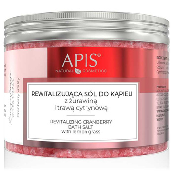 Apis Rewitalizująca sól do kąpieli z żurawiną i trawą cytrynową 650g
