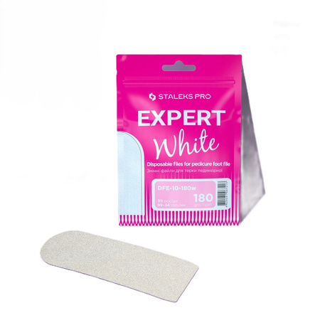 STALEKS Wymienne pilniki białe do tarki do pedicure EXPERT 10 180 grit (30 szt)