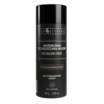 BIOELIXIRE MIKROWŁÓKNA DO ZAGĘSZCZANIA WŁOSÓW ŚREDNI BRĄZ 30G