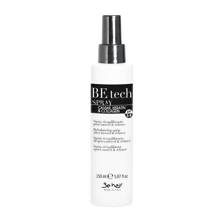 Spray do włosów zakwaszający zamykający łuskę 150ml pH 3,8 Be Hair Be Tech z kawiorem keratyną i kolagenem