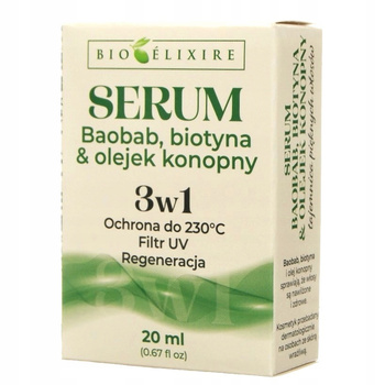 Bioelixire Serum Baobab, Biotyna i Olejek Konopny 20 ml | Filtr UV