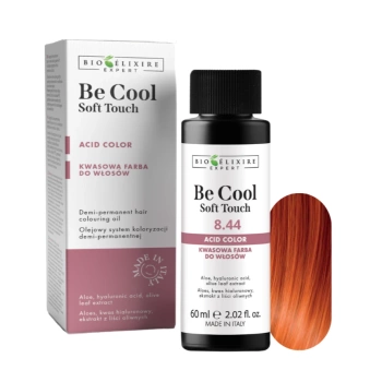 BIOELIXIRE Kwasowa farba do włosów Be Cool SOFT TOUCH - 8.44 Jasny intensywny miedziany blond / Light Intense Copper Blonde - 60ml