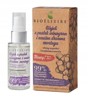 Bioelixire ORGANIC Olejek z pestek winogron + Moringa 50 ml