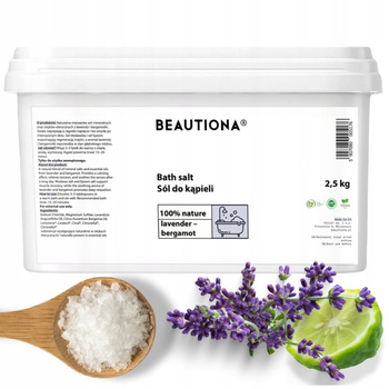 BEAUTIONA Sól do kąpieli Lawenda-Bergamotka 2,5kg