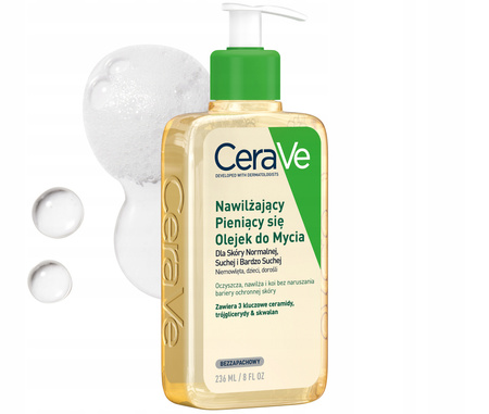 CERAVE Nawilżający pieniący się olejek do mycia twarzy i ciała 236ml