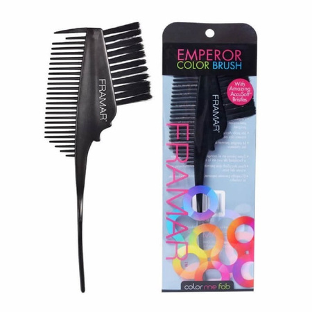 Pędzel do koloryzacji z grzebieniem Framar Emperor Color Brush Black