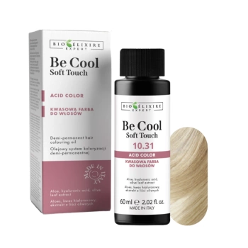 BIOELIXIRE Kwasowa farba do włosów Be Cool SOFT TOUCH - 10.31 Platynowy popielaty złoty blond / Platinum Ash Golden Blonde - 60ml