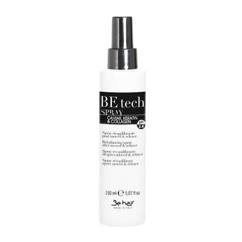 Spray do włosów zakwaszający zamykający łuskę 150ml pH 3,8 Be Hair Be Tech z kawiorem keratyną i kolagenem
