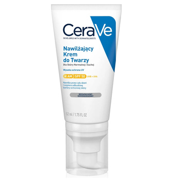 CeraVe nawilżający krem do twarzy z ceramidami, skóra normalna i sucha, SPF 50 52 ml