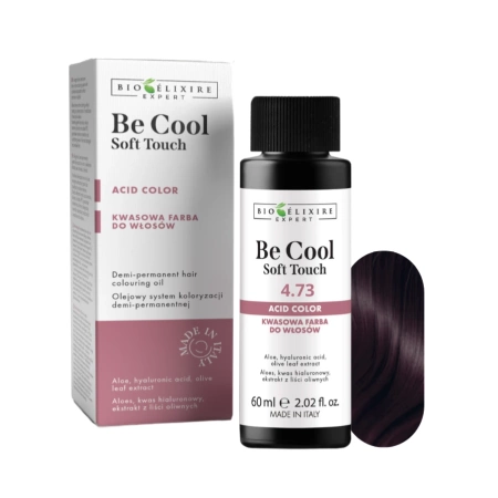 BIOELIXIRE Kwasowa farba do włosów Be Cool SOFT TOUCH - 4.73 Średni złoty brązowy kasztan / Medium Golden Brown Chestnut - 60ml