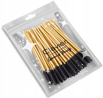 Clavier szczoteczka spiralka do rzęs i brwi złoto-czarna 50szt.