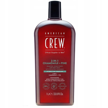 AMERICAN CREW 3IN1 SZAMPON ODŻYWKA ŻEL POD PRYSZNIC RUMIANEK+SOSNA 1000ML