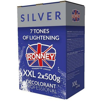 RONNEY PROFESJONALNY BEZPYŁOWY ROZJAŚNIACZ DO WŁOSÓW SILVER DO 7 TONÓW XXL 2x500g