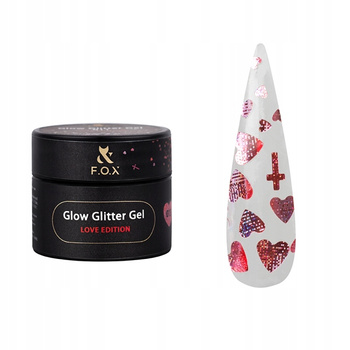 F.O.X. Żel do zdobień Glow Glitter Gel 013 Love Edition 5ml