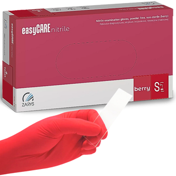 Zarys Easy Care rękawiczki nitrylowe malinowe S 100 szt