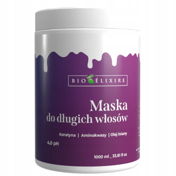 Bioelixire S Keratin Maska do długich włosów 1000 ml (fioletowa)
