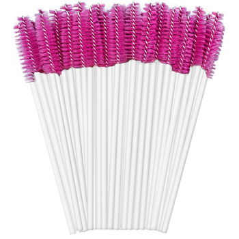 Clavier Szczoteczka Spiralka do Rzęs i Brwi, 50 szt. – biało-bordowa