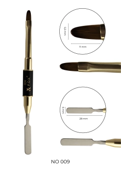 FOX pędzel dwustronny do paznokci 009