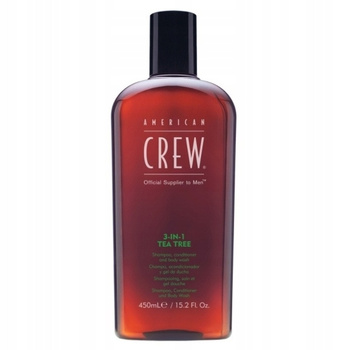 AMERICAN CREW Tea Tree Szampon do włosów odżywka i żel do ciała 3w1 450ml