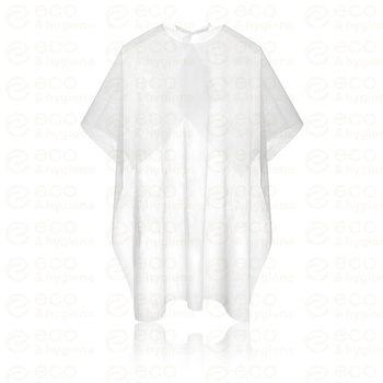 Peleryny fryzjerskie jednorazowe włókninowe do strzyżenia długie BIAŁE – 25 szt.