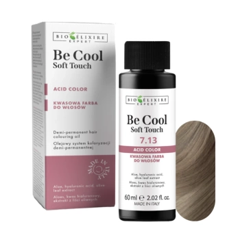 BIOELIXIRE Kwasowa farba do włosów Be Cool SOFT TOUCH - 7.13 Średni złoty popielaty blond / Medium Golden Ash Blonde - 60ml