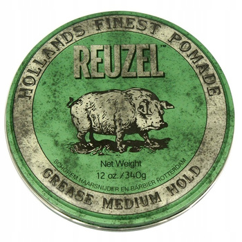 Reuzel Green Grease Medium Hold Pig Woskowa Pomada O Wysokim Połysku i Średnim Chwycie 340g