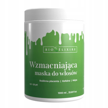 Bioelixire S Placenta Wzmacniająca maska do włosów 1000 ml (zielona)