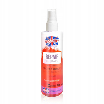 RONNEY REPAIR THERAPY Dwufazowa mgiełka dla włosów zniszczonych, suchych i trudnych do rozczesywania spray 285ml