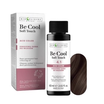 BIOELIXIRE Kwasowa farba do włosów Be Cool SOFT TOUCH - 4.1 Średni popielaty kasztan / Medium Ash Chestnut - 60ml
