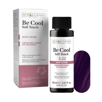 BIOELIXIRE Kwasowa farba do włosów Be Cool SOFT TOUCH - 5.22 Jasny intensywny irysowy kasztan / Light Intense Iris Chestnut - 60ml