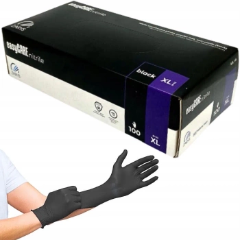 Zarys nitrylowe rękawiczki easy care czarne XL